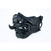 Ghost of Tsushima matt black fanged mask, Jin Sakai mask, Mempo fanged mask
