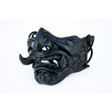 Ghost of Tsushima matt black fanged mask, Jin Sakai mask, Mempo fanged mask